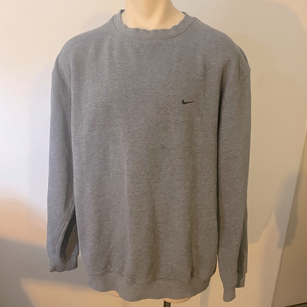 🔥NIKE Vintage Mini Swoosh Gray Long Sleeve Sweatshirt X Gray Tag X Size : 2XL🔥